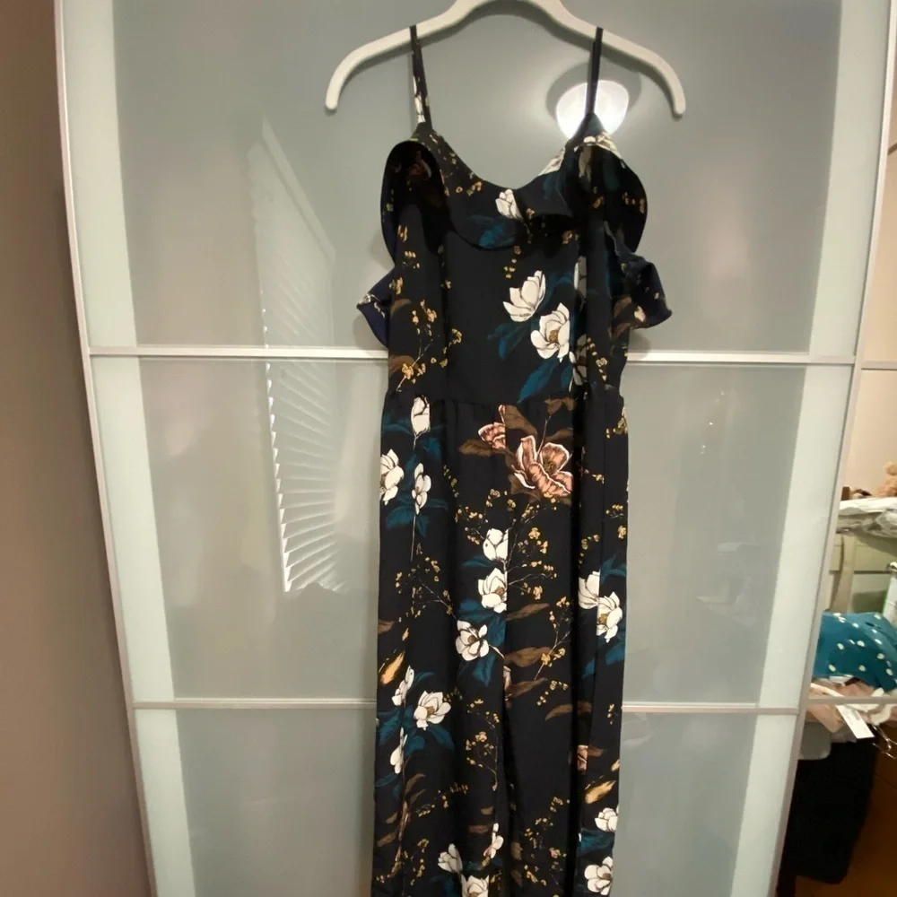 Dark Romper with florals women’s size small neiman marcus date night easter - Picture 2 of 2